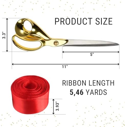 Gold Ribbon Cutting Kit with 11 Inch Scissors