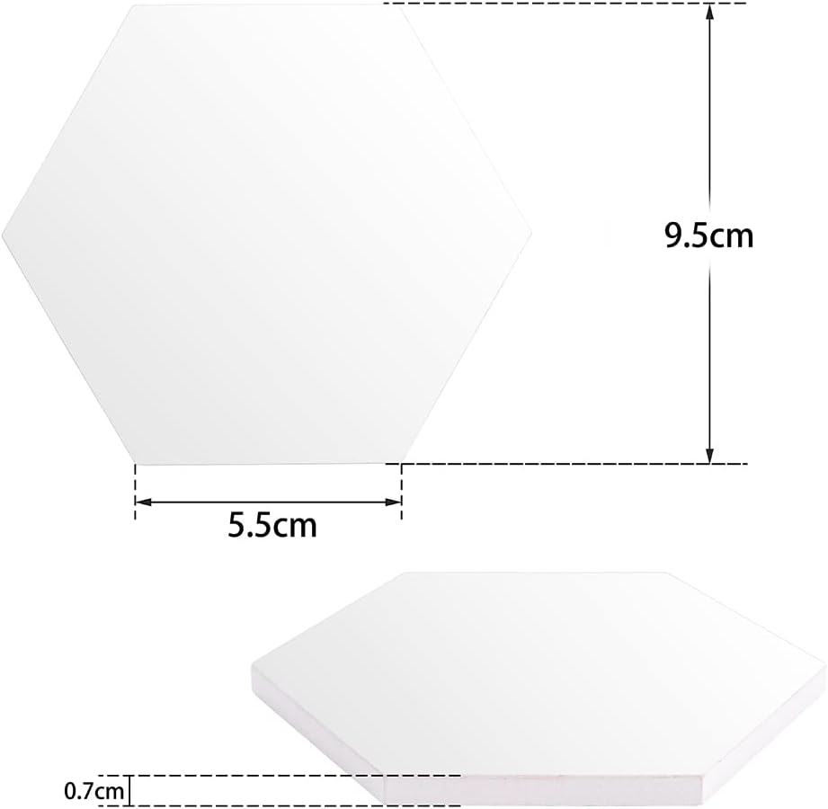 HooAMI Sublimation Coasters 6pcs Hexagon Ceramic with Cork Backing Pads