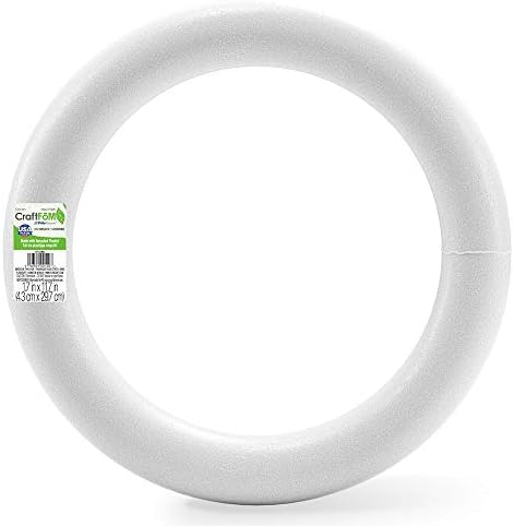 FloraCraft Extruded Craft Foam Wreath 17x117 Inch White