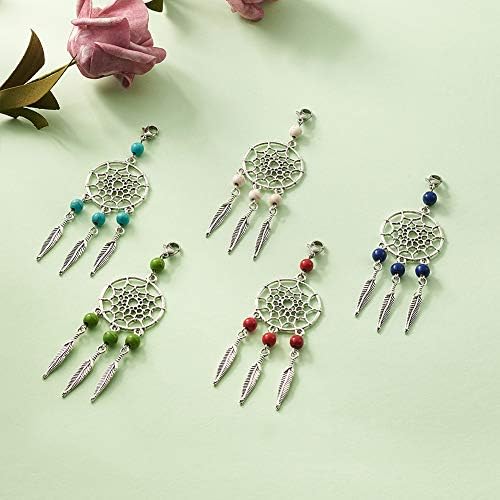 KISSITTY 30-Piece Dangling Dream Catcher Charms Keyring Jewelry