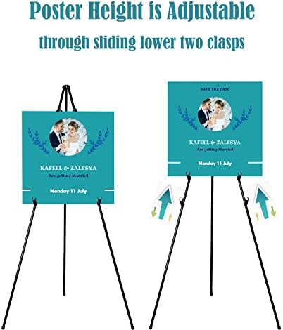 63 Inch Adjustable Metal Easel Stand - 2 Pack with Portable Bag