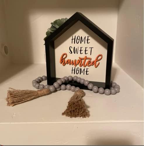 Farmhouse Wood Beads Garland with Tassels 58 Inches Grey