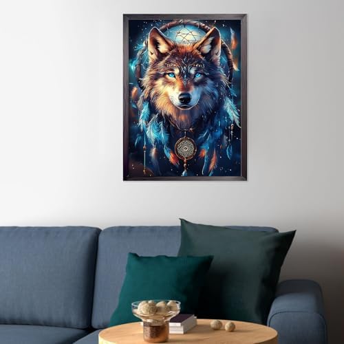 CEOVR Wolf Diamond Painting Kit for Adults - 12x16in DIY Art Set