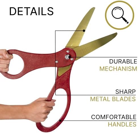 Red Ribbon Cutting Ceremony Kit with 20 Scissors