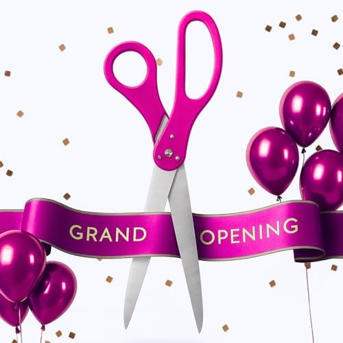 25 Inch Pink Ribbon Cutting Scissors for Grand Opening Ceremony
