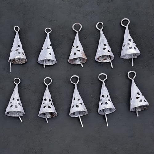 10 Pcs Silver Metal Tin Bells for Christmas Decorations