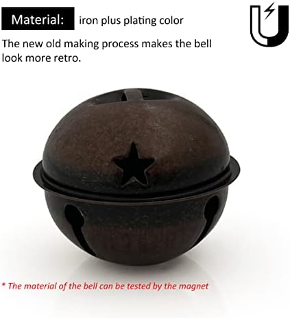 2-Inch Large Metal Craft Bells 16Pcs Brown Holiday Decoration