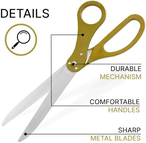 Giant Gold Scissors for Ribbon Cutting Ceremony 25 Inch