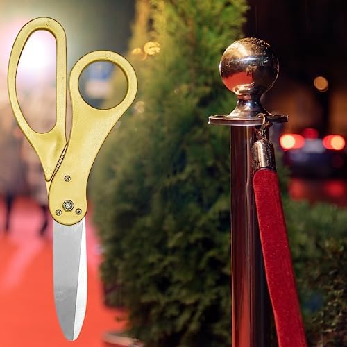 Ribbon Cutting Ceremony Kit with Giant Scissors and Red Ribbon