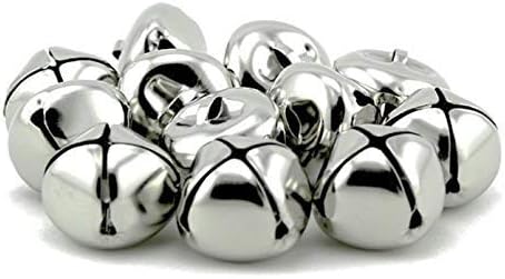 Pack of 50 Silver 1 Inch Christmas Jingle Bells