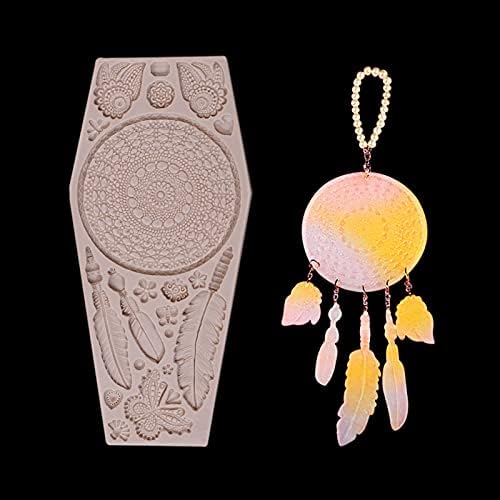 Dream Catcher Fondant Mold - Butterfly Dragonfly Heart Silicone