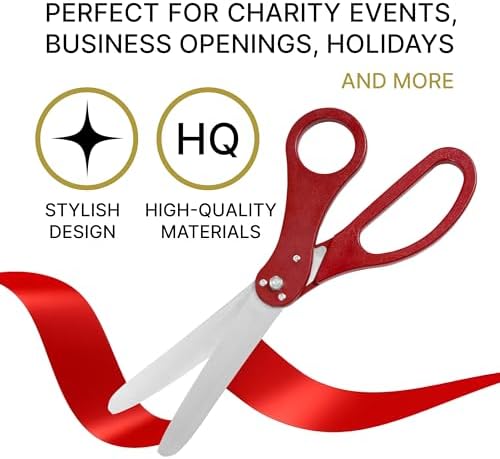 Red Ribbon Cutting Ceremony Kit 20 Inch Scissors