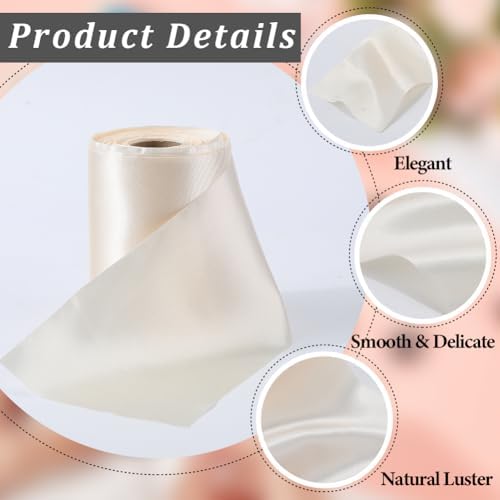 4 Inch Double Face White Satin Ribbon for Wedding Gift Wrapping