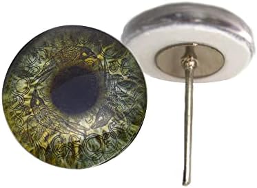 Sage Green Glass Eye Cabochons 10mm
