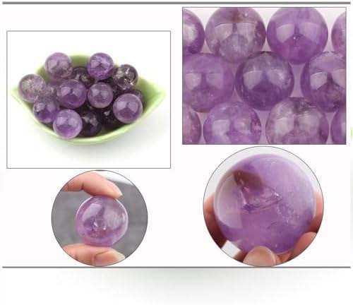 7 Pcs Amethyst Round Smooth Beads for DIY Jewelry Chakra Balancing