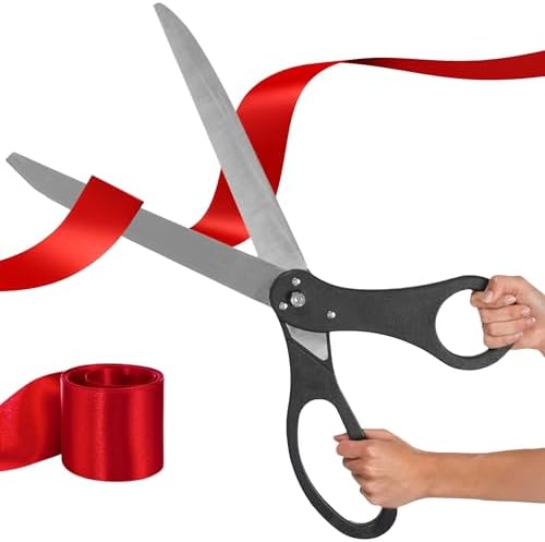 Giant Ribbon Cutting Ceremony Kit Black Scissors Red Ribbon