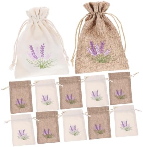 Cabilock 12pcs Lavender Sachet Bags Drawstring Empty Packaging Pouches
