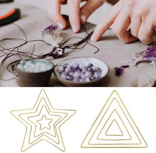 Antrader 12 Pack Gold Dream Catcher Metal Rings