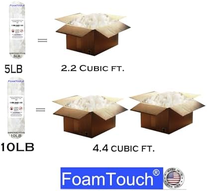FoamTouch Premium Grade High Density 5lb White Shredded Memory Foam Filler