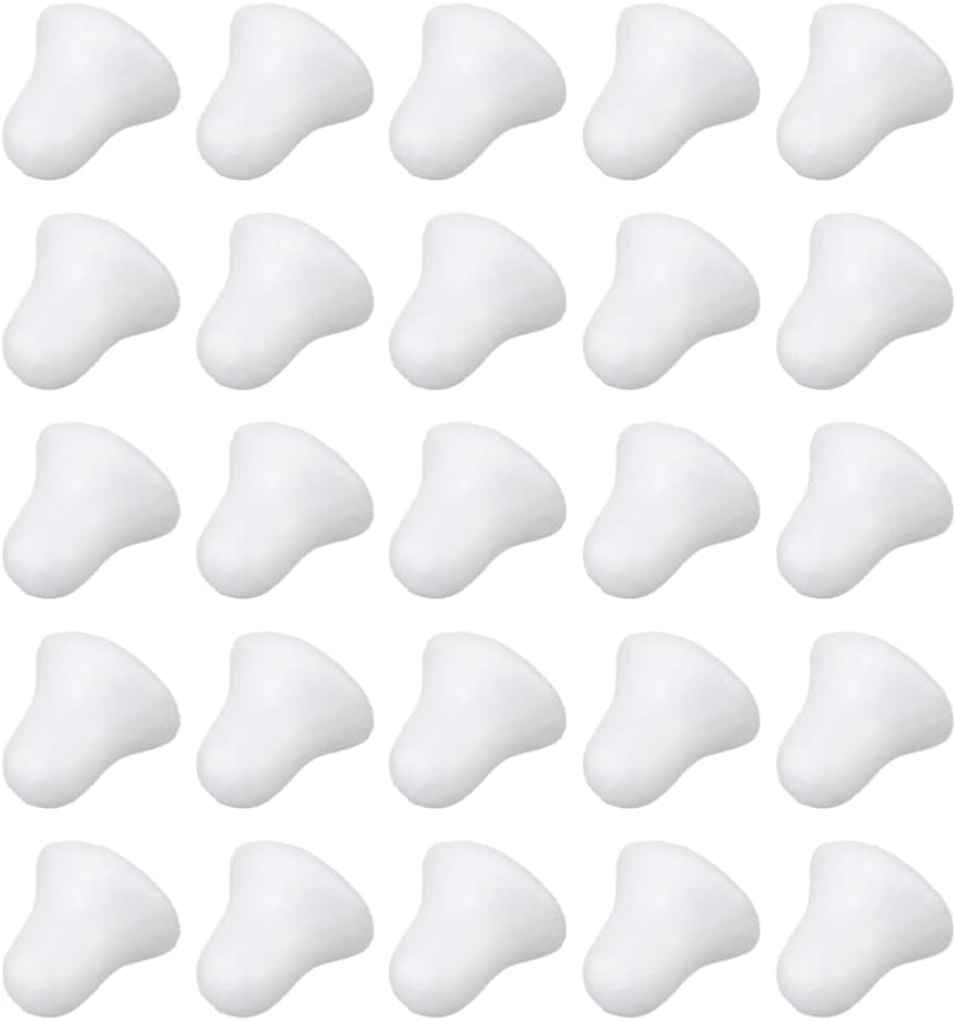 NOLITOY 40pcs White Foam Christmas Bell Shapes for Craft Projects