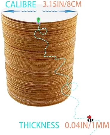 80 PCS Round Self-Adhesive Cork Backing Sheets