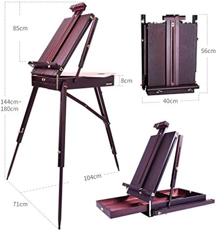 Wood Painting Stand with Adjustable Drawer