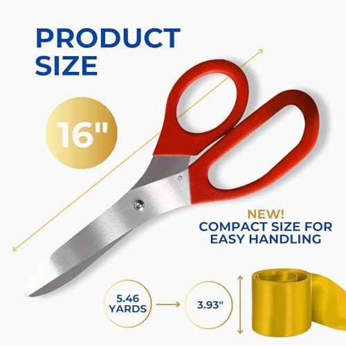 Grand Opening Ribbon Cutting Kit - Red Gold Scissors