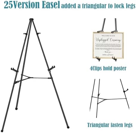 63 Inch Adjustable Metal Easel Stand - 2 Pack with Portable Bag