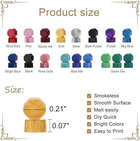 Yoption 300 Piece Wind Red Wax Seal Beads Set