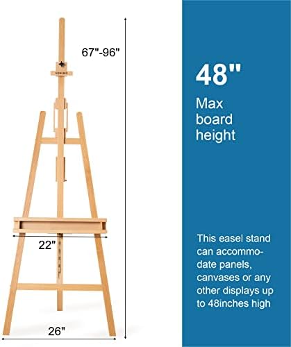 Somime Large A-Frame Studio Easel with Brush Storage
