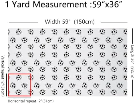 Feelyou Soccer Ball Upholstery Fabric 1 Yard Black White