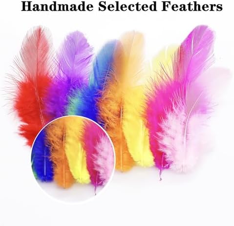 800Pcs Colorful Craft Rooster Feathers 3-5 Inch