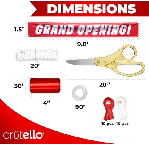 Crutello Deluxe Giant Ribbon Cutting Ceremony Kit