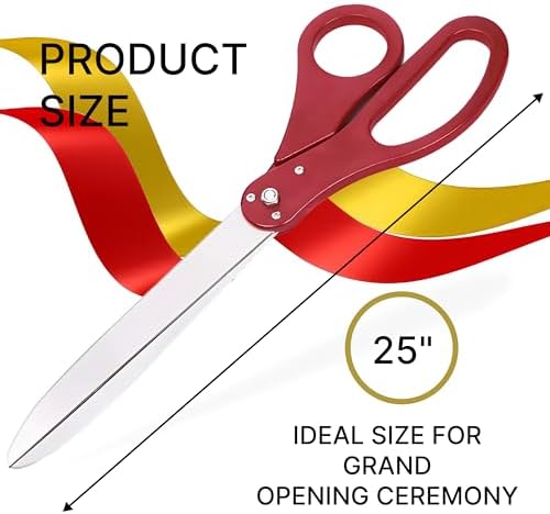 Grand Opening Ceremony Kit with 25 Inch Giant Red Scissors and Satin Ribbons
