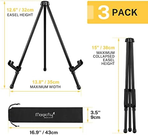 Magicfly 3 Pack Tabletop Easel with Storage Bags