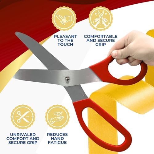 Grand Opening Ribbon Cutting Kit - Red Gold Scissors