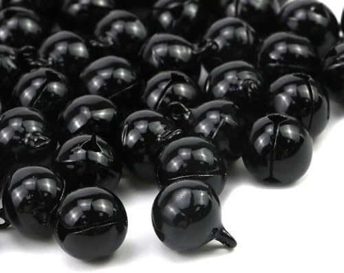 Xiaoyztan 50 Pcs Decorative Jingle Bells 14mm Black