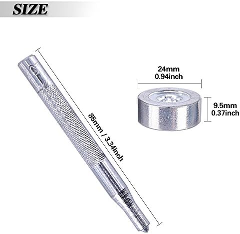 Glarks 120-Pieces Marine Grade Snap Fastener Kit with Setting Tool - Silver