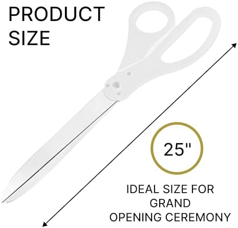 25 Inch White Ceremony Scissors for Grand Opening Events