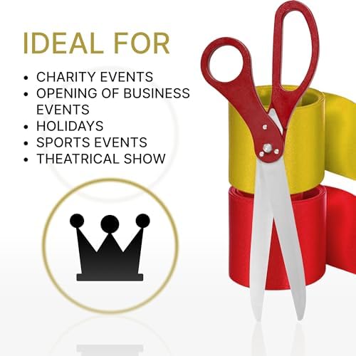 Grand Opening Ceremony Kit with 25 Inch Giant Red Scissors and Satin Ribbons