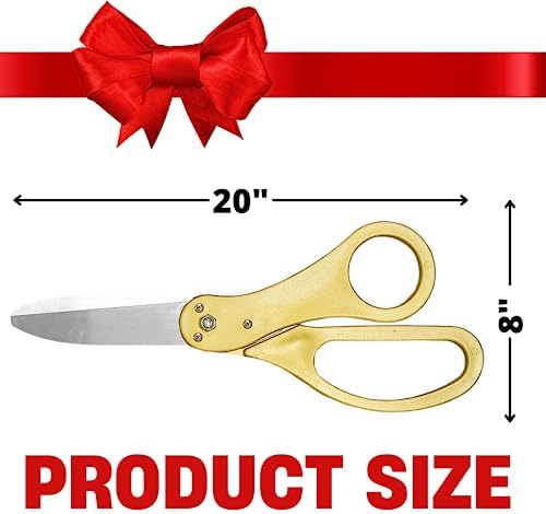 Ribbon Cutting Ceremony Kit with Giant Scissors and Red Ribbon