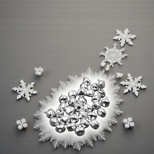 100Pcs Silver 6mm Jingle Bells for Crafts and Decorations