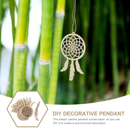 Garneck 20 Pcs Mini Dream Catcher Wood Craft DIY Kit