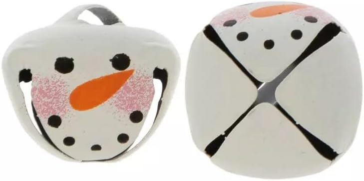 Snowman Jingle Bells - Painted Face White - 4 Pack
