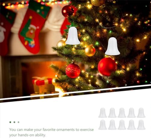 10 Pcs White Foam Christmas Bells for DIY Craft Projects