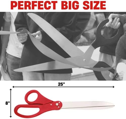 Grand Opening Ribbon Cutting Kit with 25 Scissors and Red Ribbon