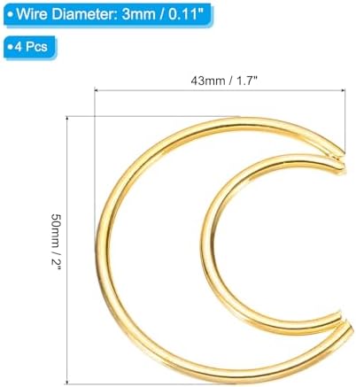 PATIKIL 2 Inch Gold Dream Catcher Hoop Rings 4 Pcs