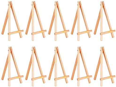 Retzjorv 10 Pcs Wooden Mini Easel Display Stand