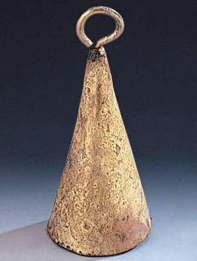 Dozen 35 Inch Cone Shaped Tin Bells with Metal Hammer