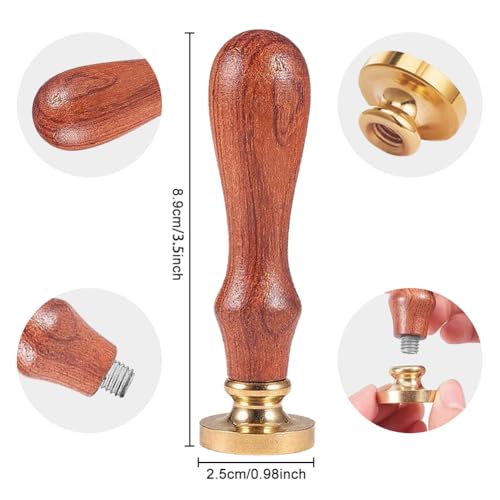 Christmas Cane Wax Sealing Stamp with Brass Head and Wooden Handle